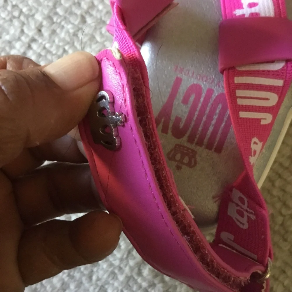 Juicy Couture Hot Pink Logo Strap Kids Sandals
